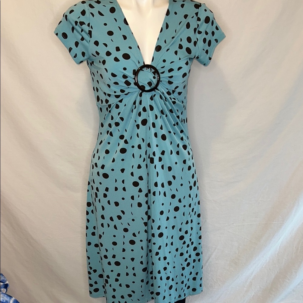 Apt. 9 Teal and Black Patterned Midi Dress